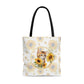 Sunflowers Pattern with Cute Cat's Design Tote Bag (AOP)