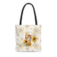 Sunflowers Pattern with Cute Cat's Design Tote Bag (AOP)