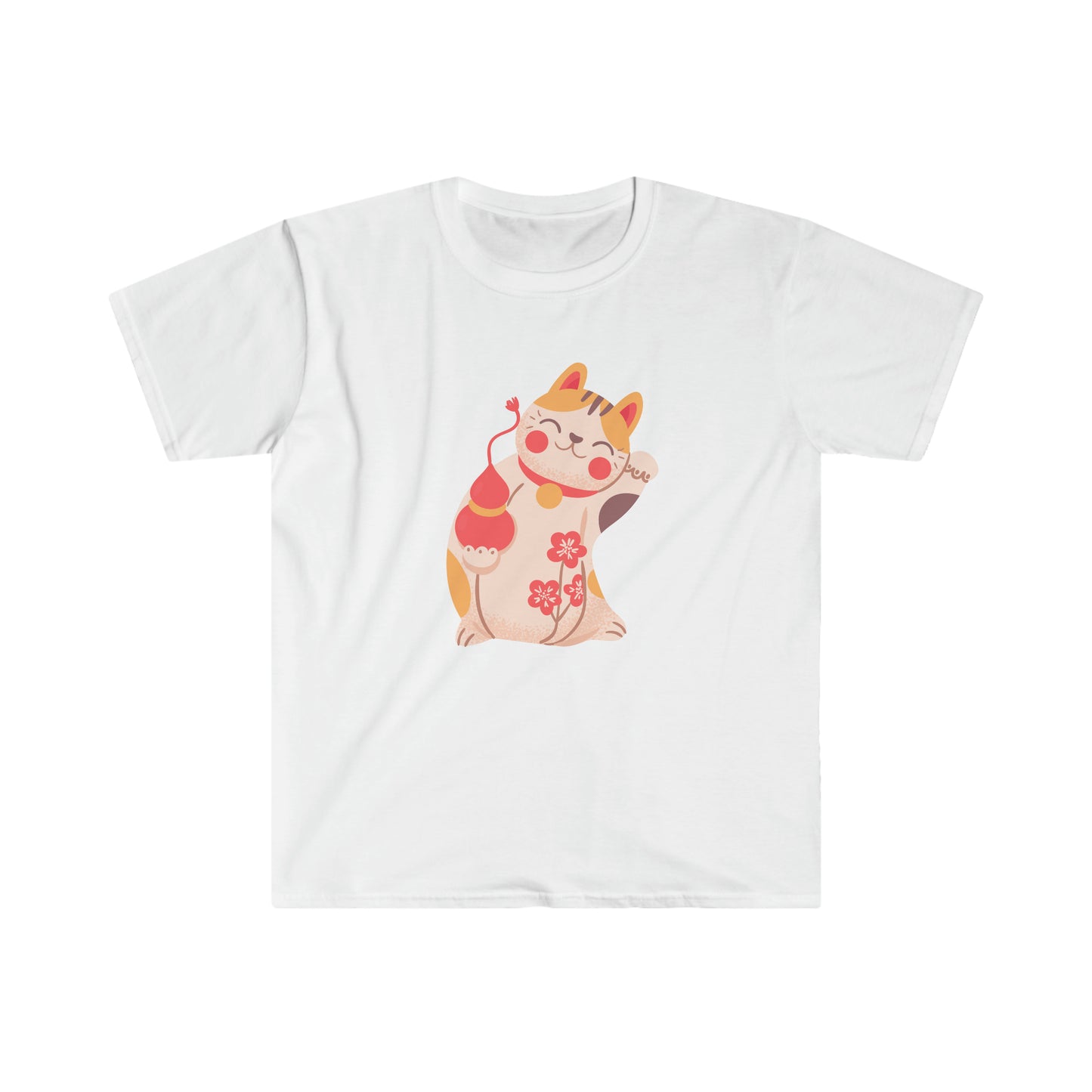 Cute Good Luch Cat Unisex Softstyle T-Shirt