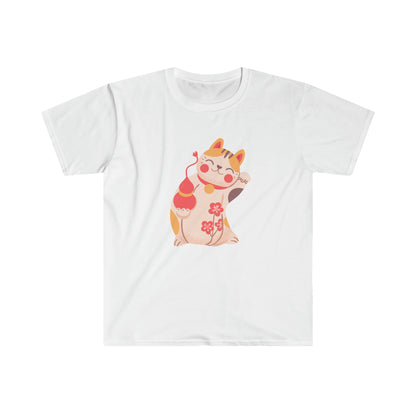 Cute Good Luch Cat Unisex Softstyle T-Shirt