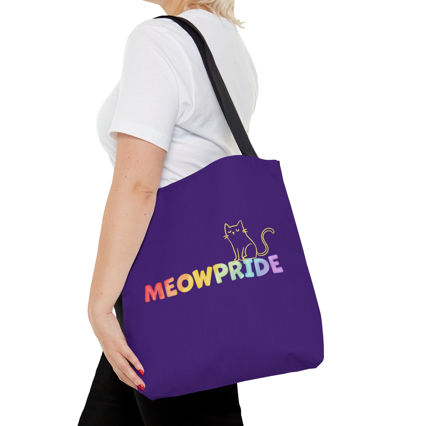 MeowPride logo with Cute Cat's Design Tote Bag (AOP)