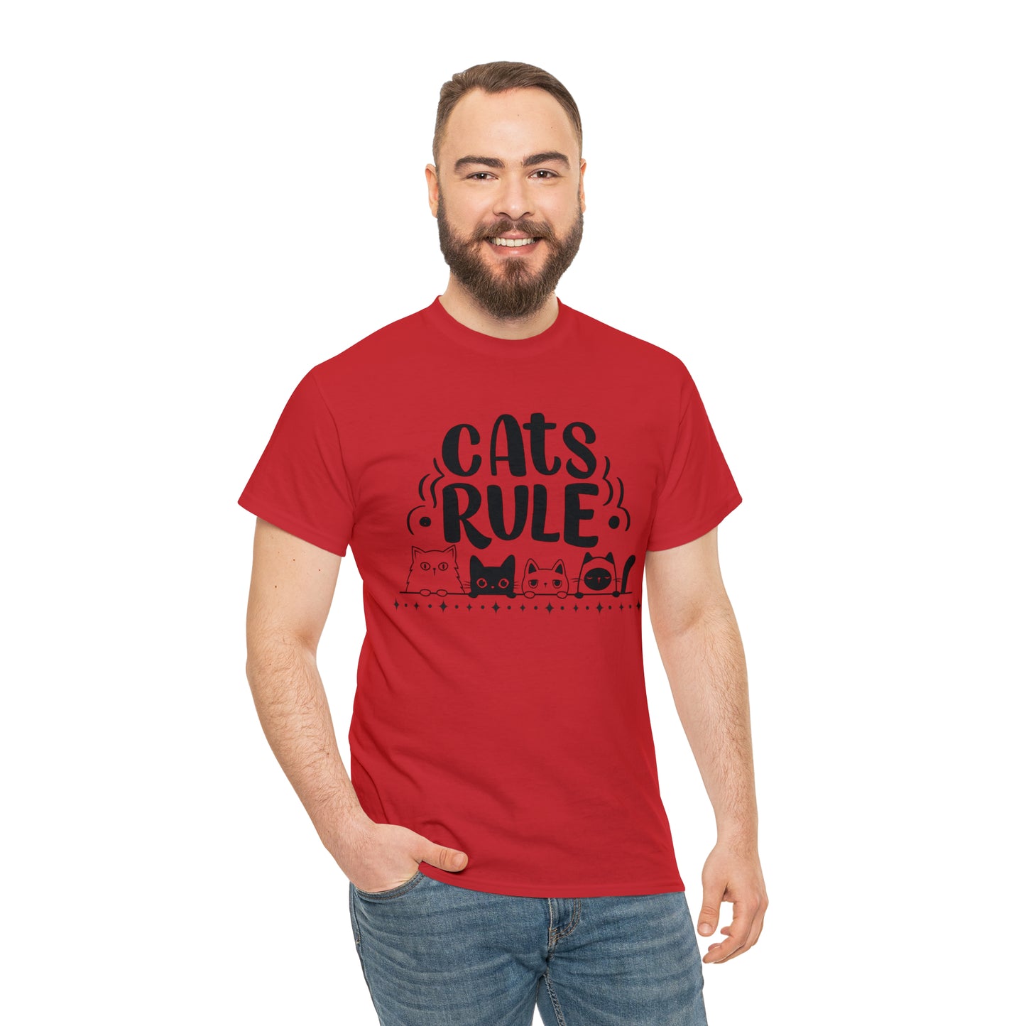 Cats Rule / Cute Cats design Unisex Heavy Cotton Tee