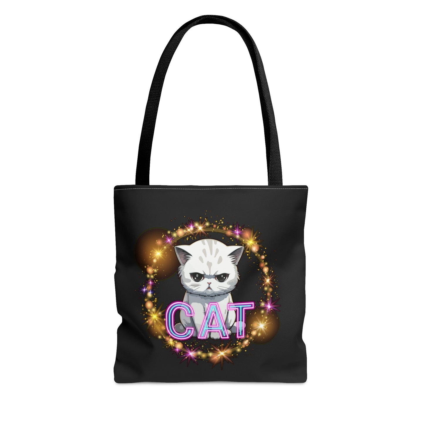 CAT Colorful logo with Cute Cat Design Tote Bag (AOP)