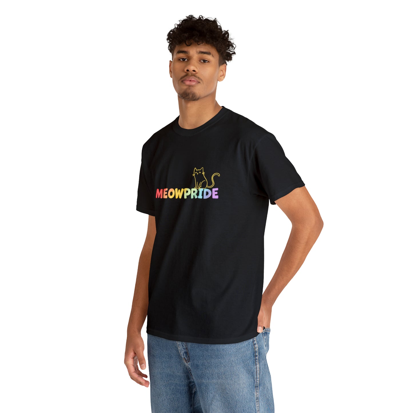 Meowpride logo with Cute Cat Cotton Tee