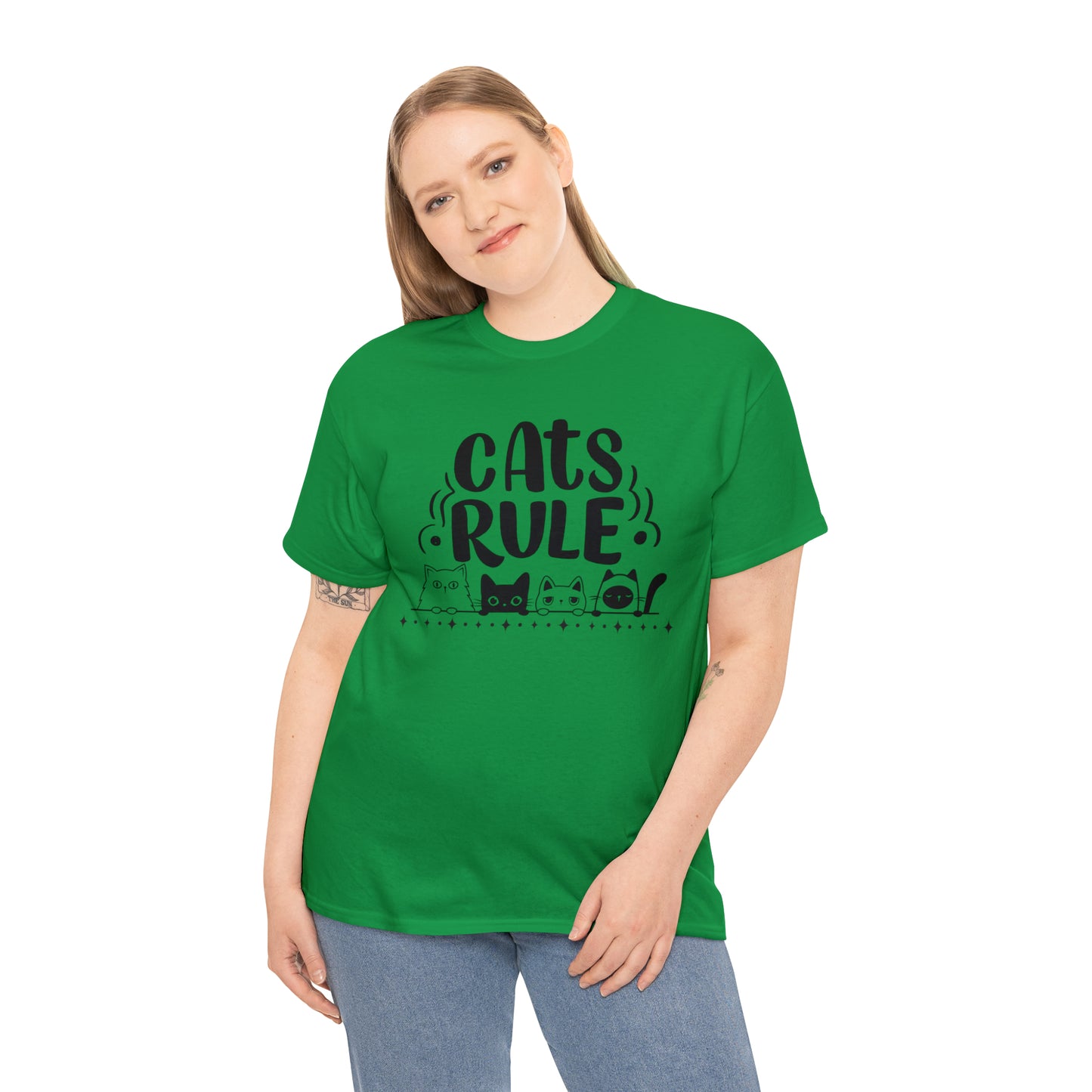 Cats Rule / Cute Cats design Unisex Heavy Cotton Tee