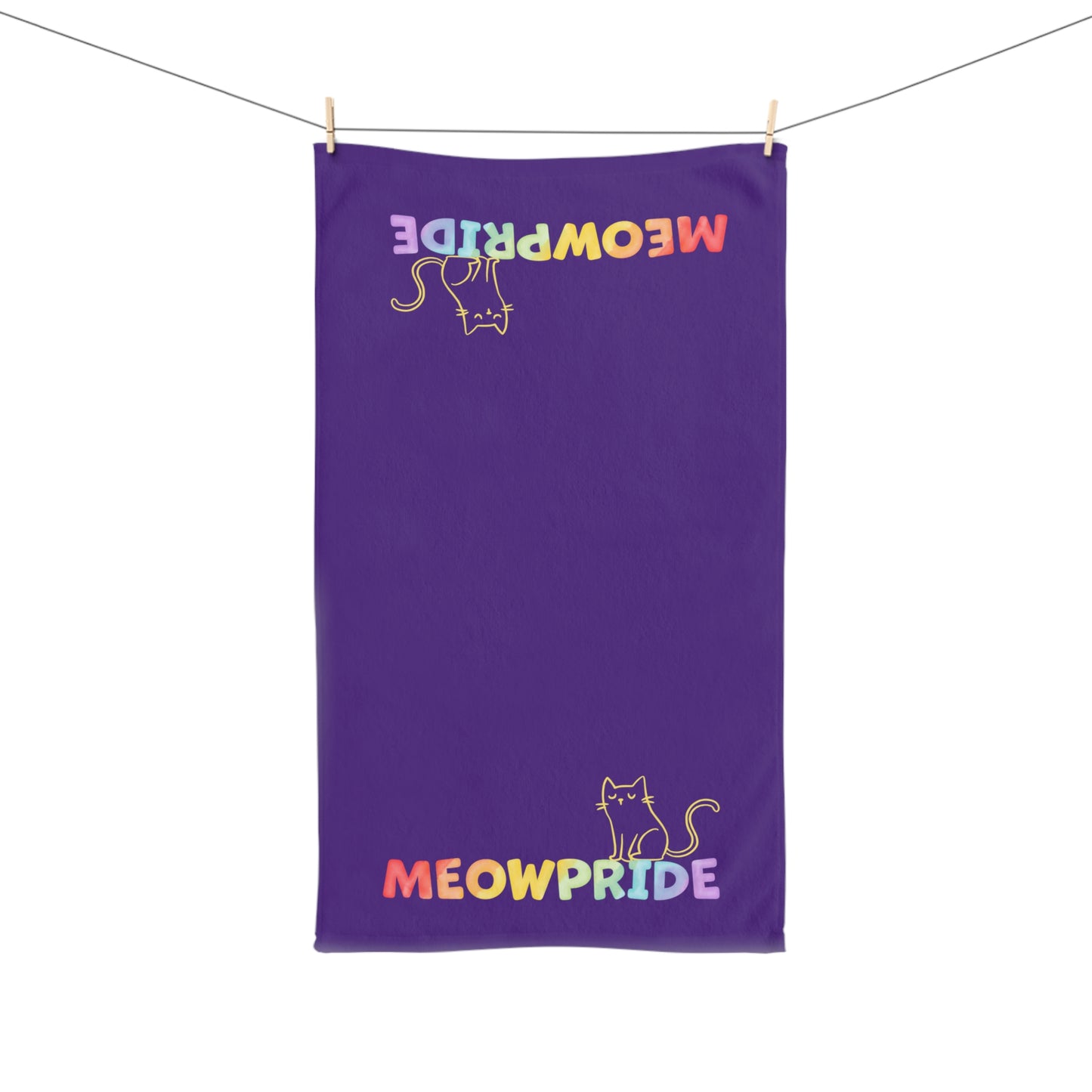 Meowpride logo with Cute Cat's Design Hand Towel 16″ × 28″