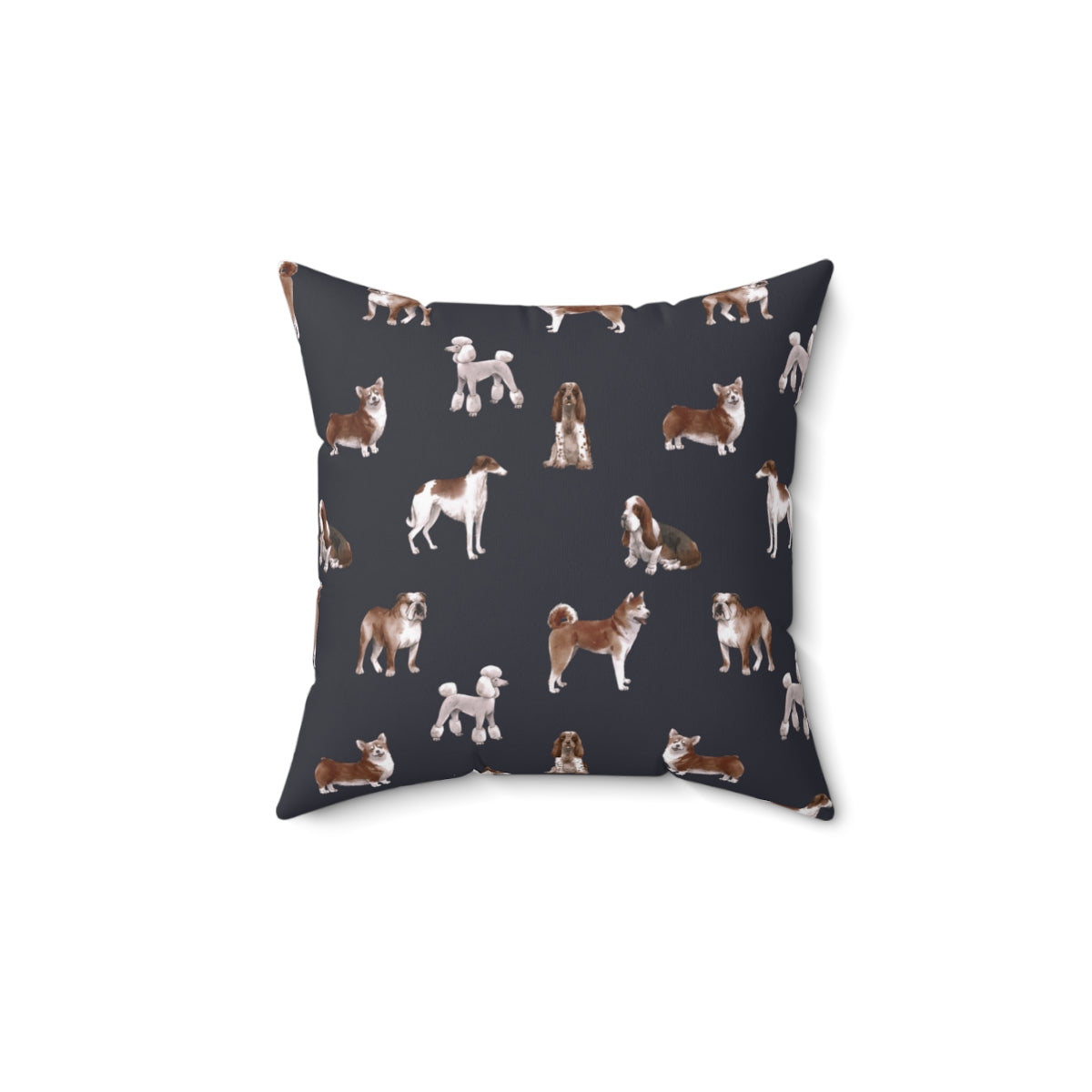 Dog lovers Lots of Dogs Spun Polyester Square Pillow