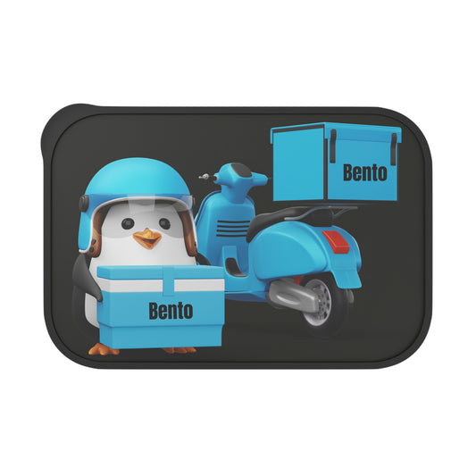 Penguin deliver your  Bento Box/Lunch Box  PLA  with Band and Utensils