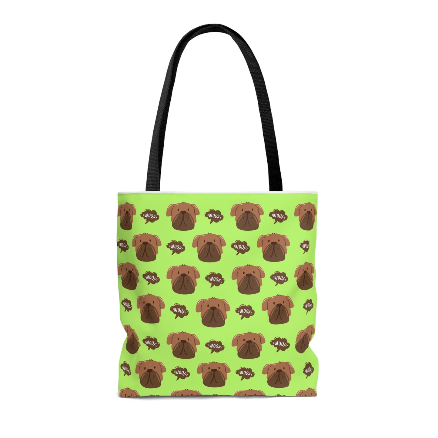 "Woof" Cute Dog Faces with Paws Design Tote Bag (AOP)