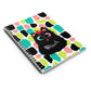 Colorful Pattern Fluffy Black Cat design Spiral Notebook - Ruled Line