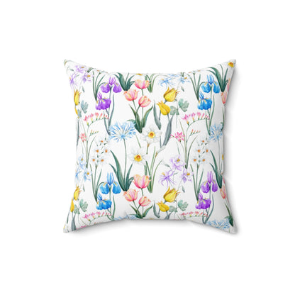 Flowers Tulips design Spun Polyester Square Pillow