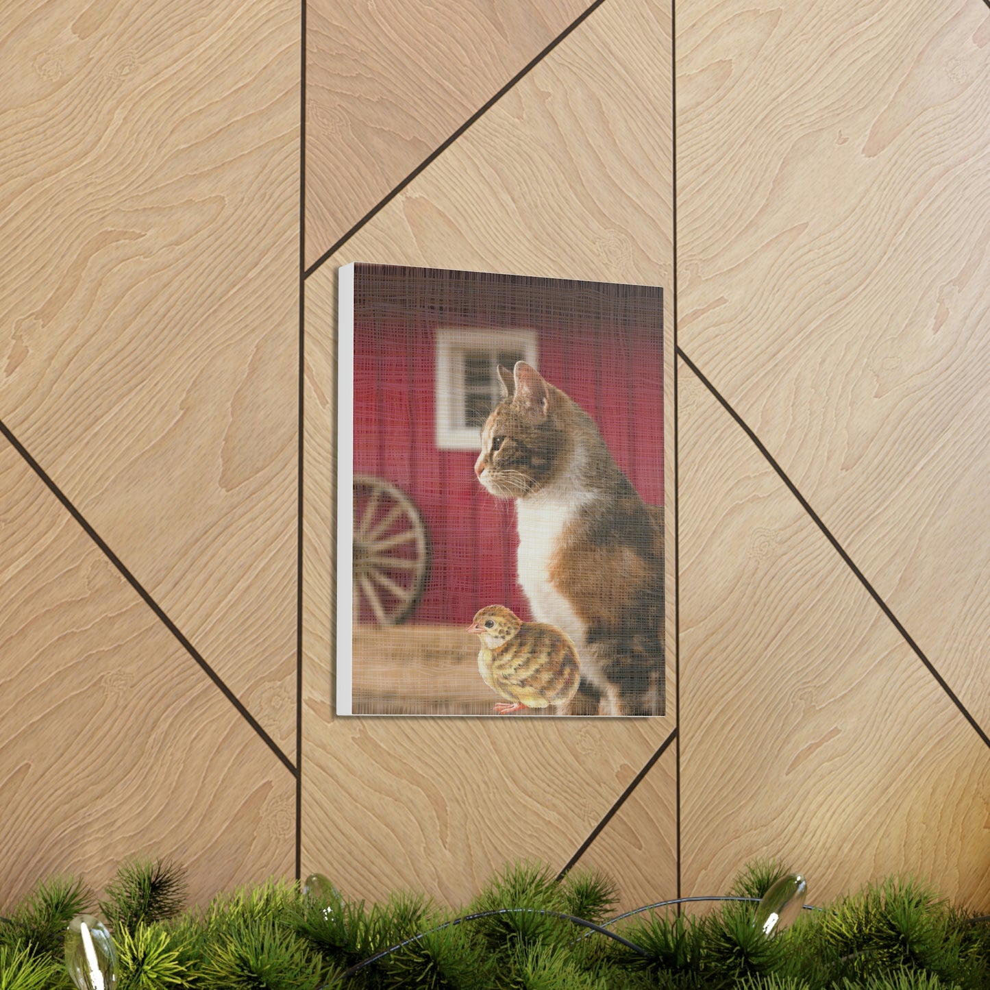Farm Animals Chicks and Cat design Canvas Gallery Wraps poster