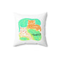 Meow Hand Drawing Cat Design Spun Polyester Square Indoor Pillow