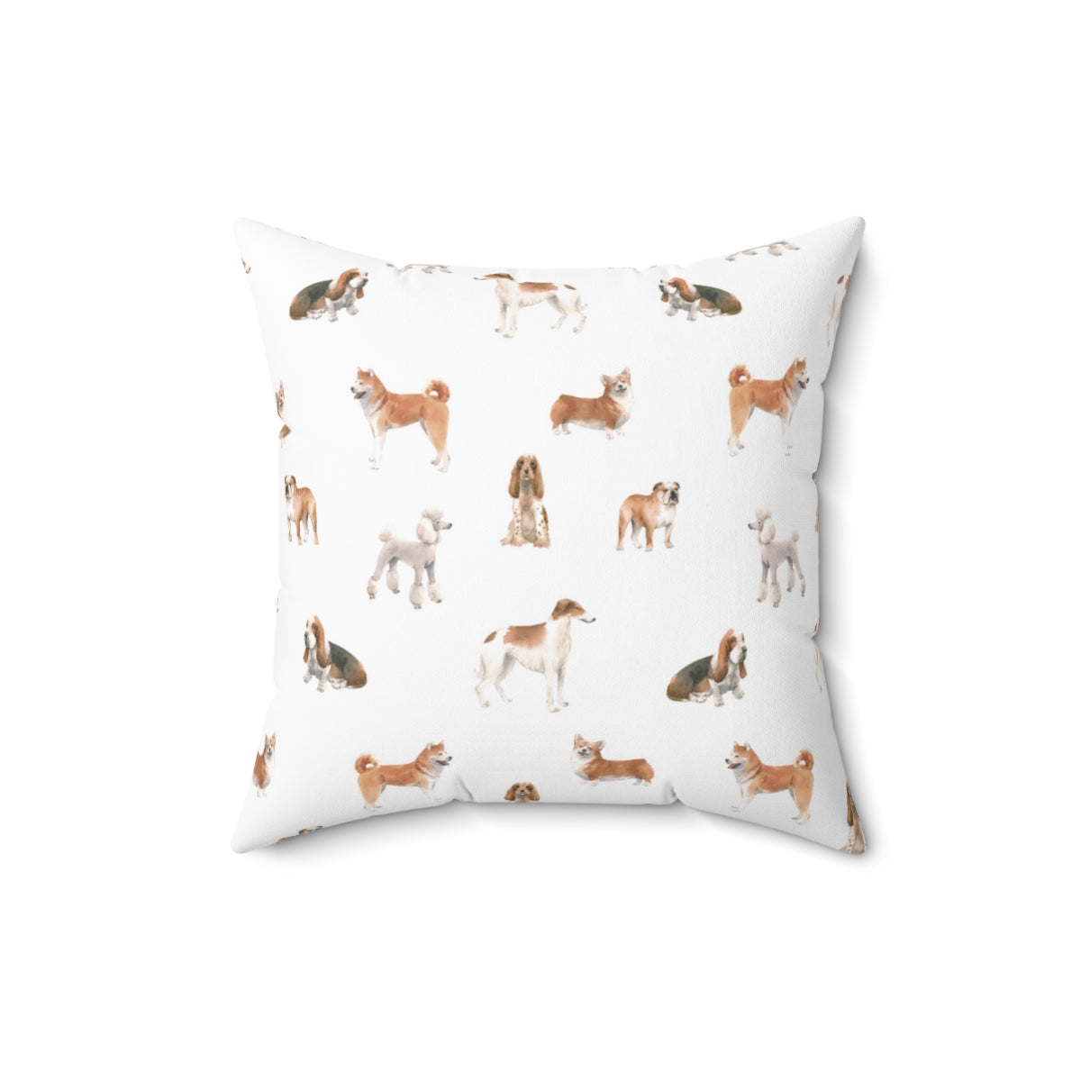Dog lovers Lots of Dogs White Spun Polyester Square Pillow