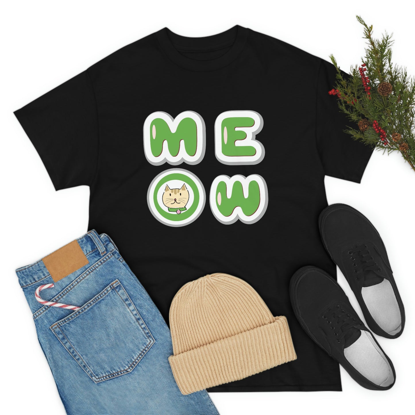 Big Meow logo with cute cat design Cotton Tee