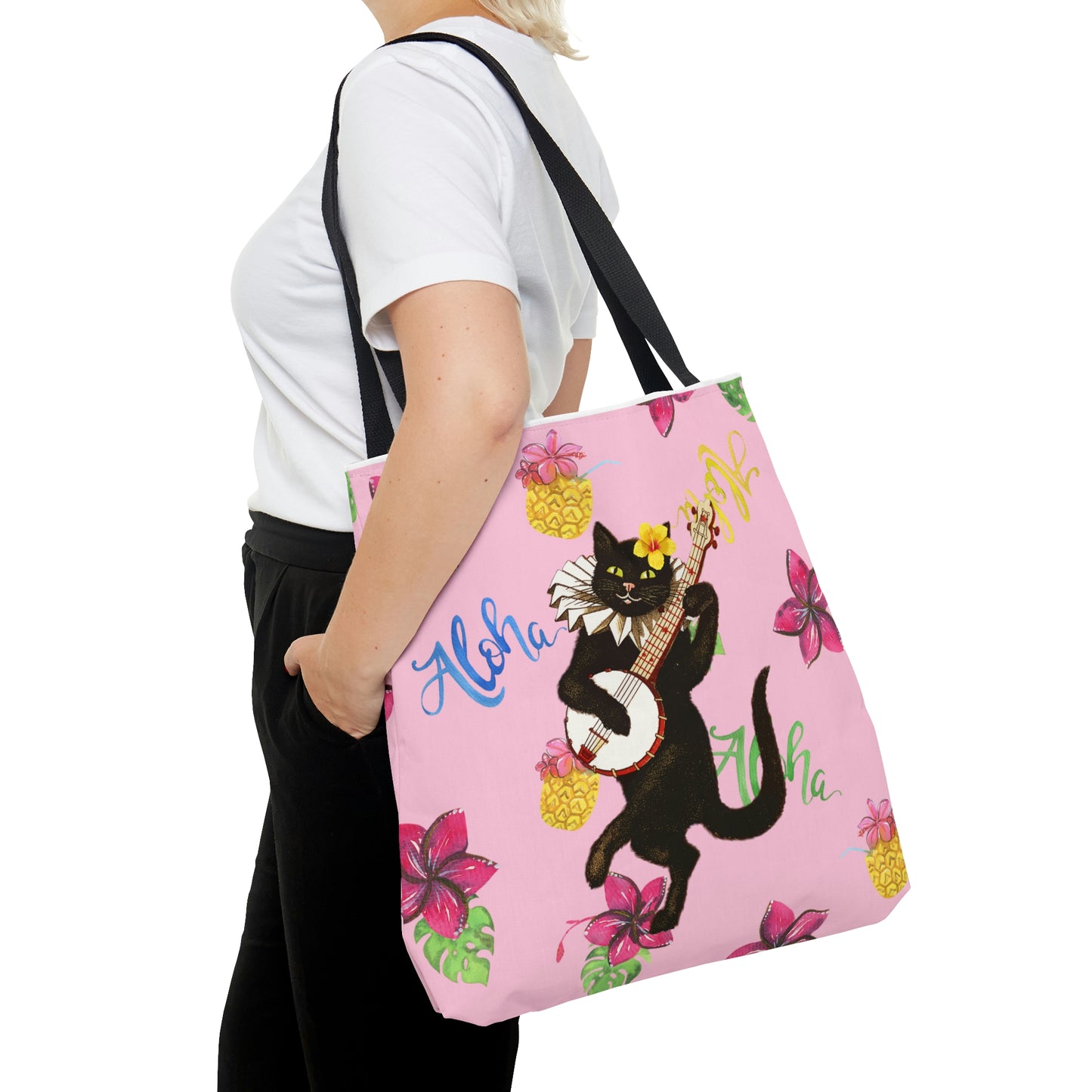 Aloha Hawaii Cat Design Tote Bag  (AOP)