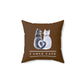 I love cats. heart shaped tails design (Brown) Spun Polyester Square Indoor Pillow