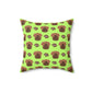 "Woof" Cute Dog Faces Design Spun Polyester Square Indoor Pillow
