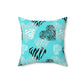 Animal prints Heats Light Blue color design Spun Polyester Square Pillow