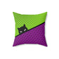 Black Cat Colorful Design Spun Polyester Square Indoor Pillow