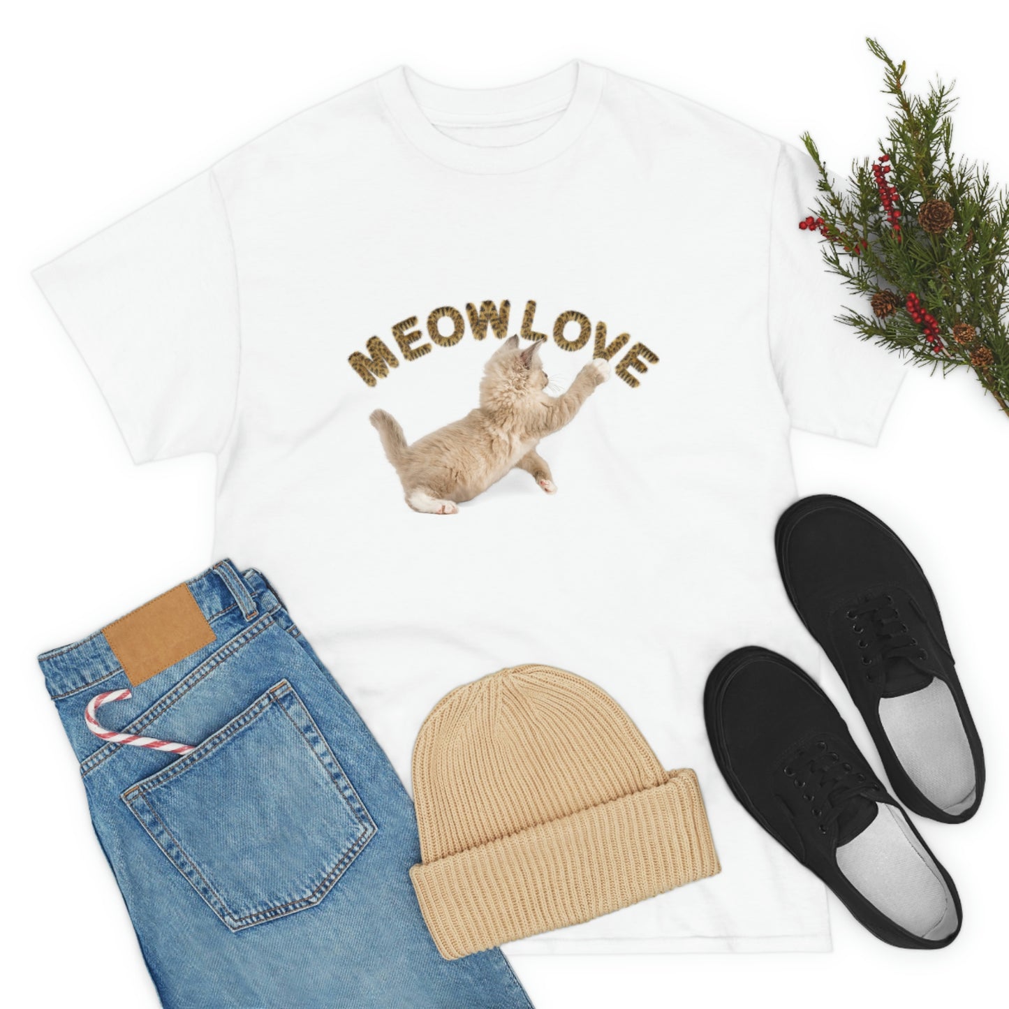 Meow Love Kitten (Cat) Playing design Graphic tee shirt