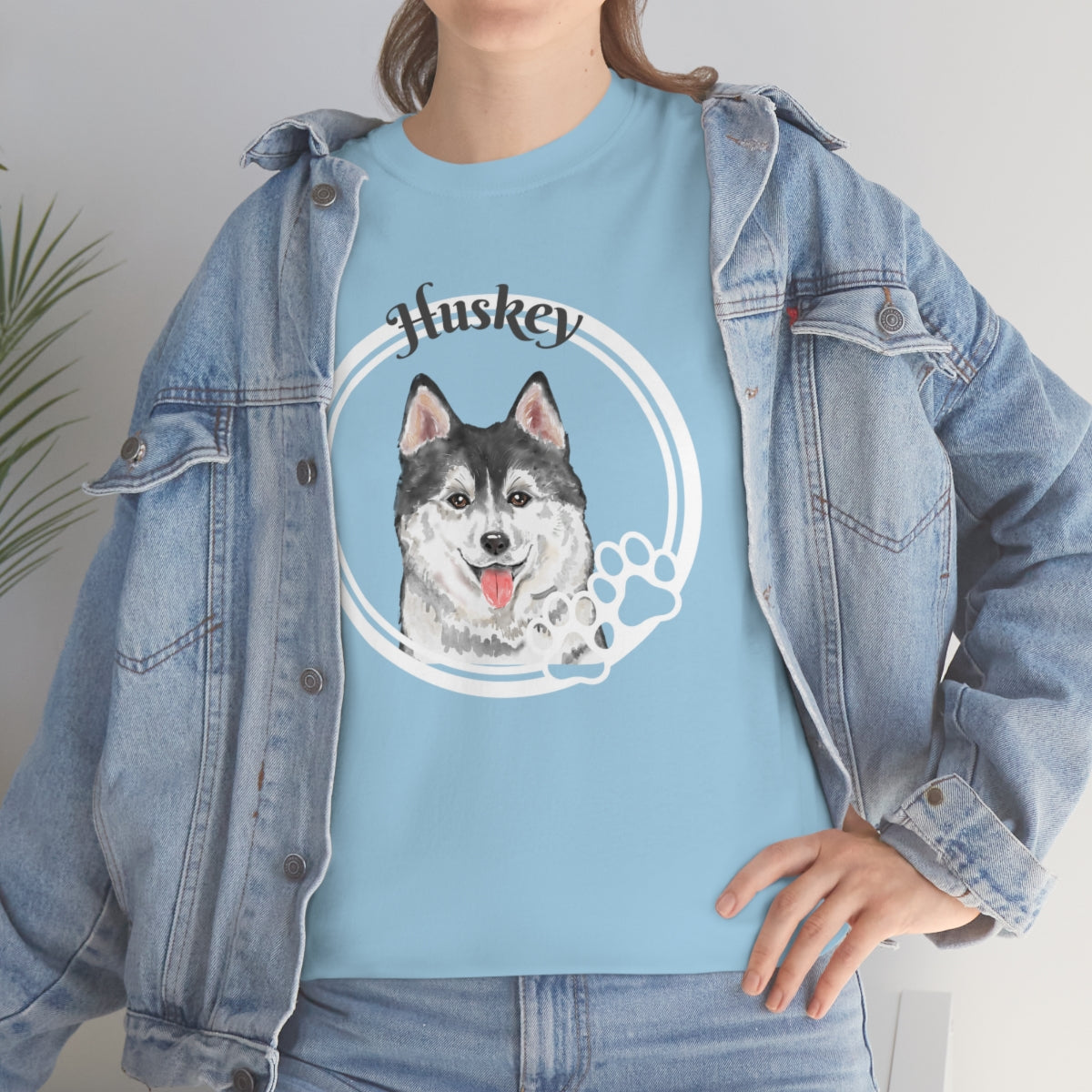 Love Huskey dog Heavy Cotton Tee