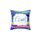 Colorful waves "Ciao!" greeting design  Spun Polyester Square Pillow
