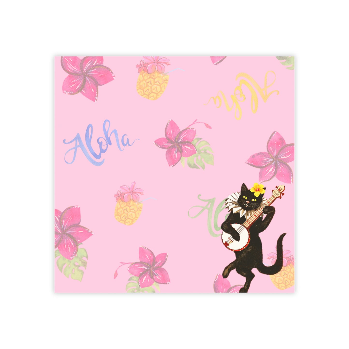Aloha Hawaiian Black Cat design Post-it® Note Pads