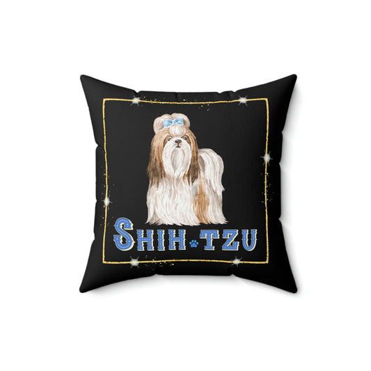 Beautiful Shih tzu Dog design Spun Polyester Square Indoor Pillow