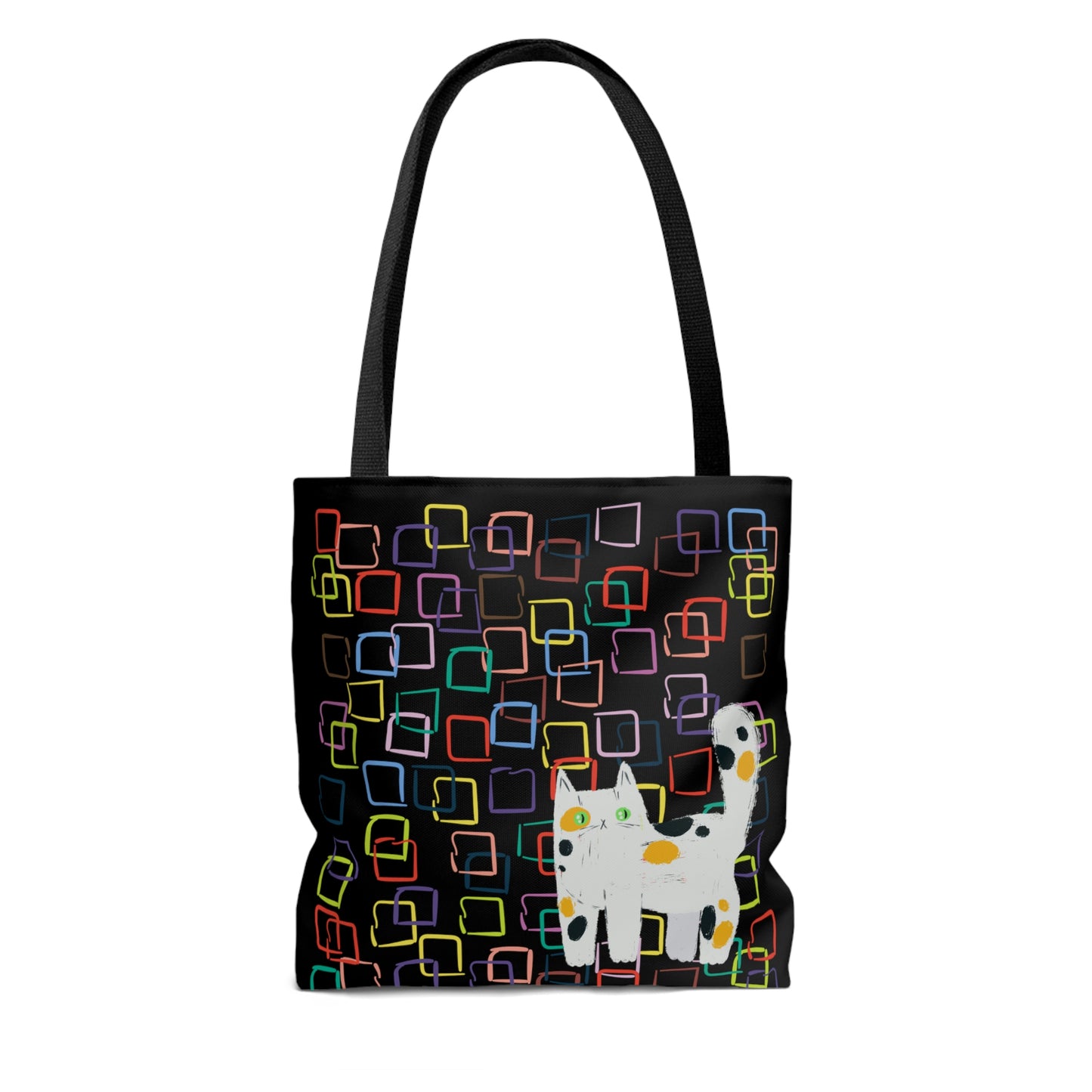Colorful pattern Cute Cat Tote Bag (AOP)
