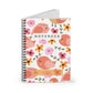Flowers with Birds design (White) Spiral Notebook - Ruled Line 118 pages