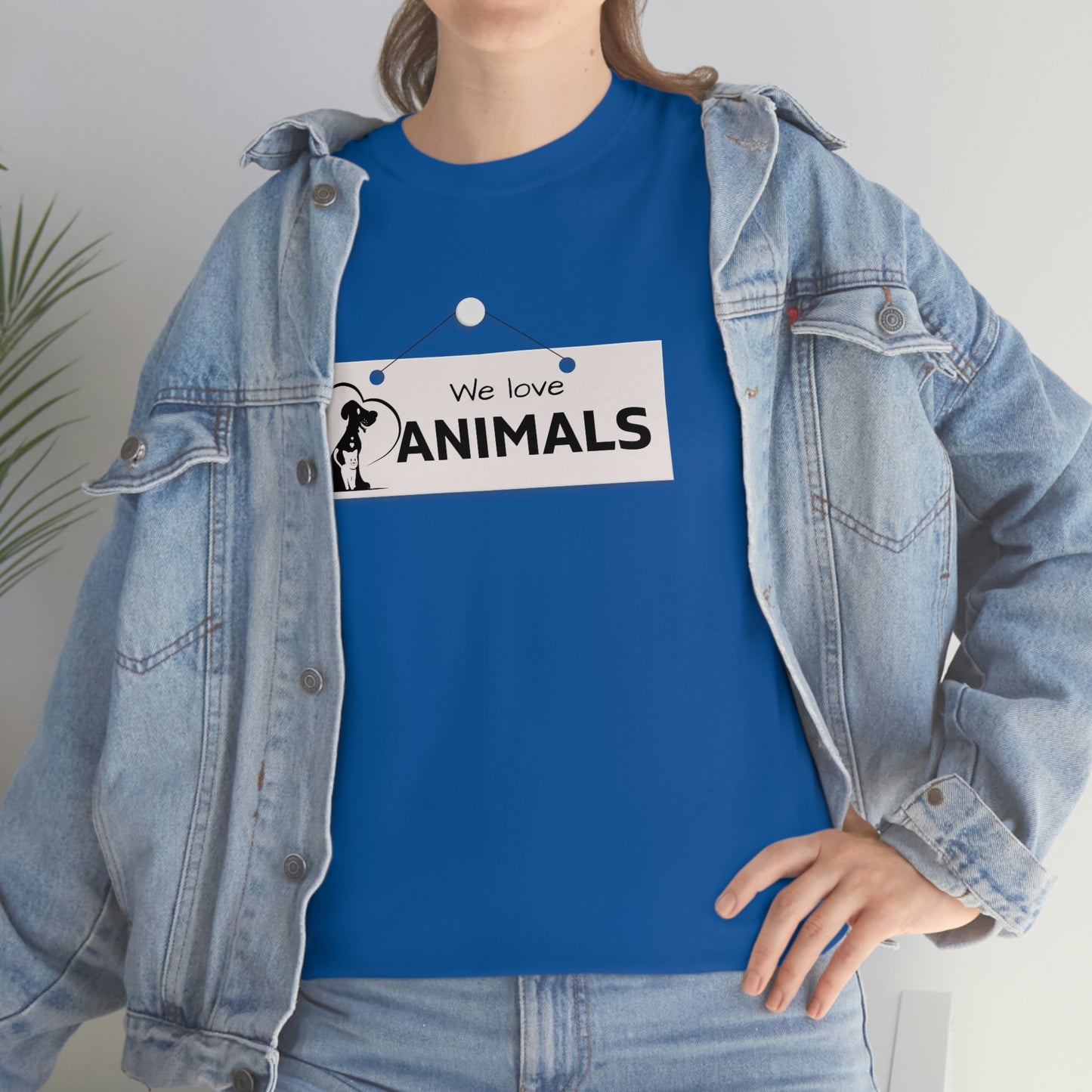 We love animals Logo plate design Graphic tee shirt
