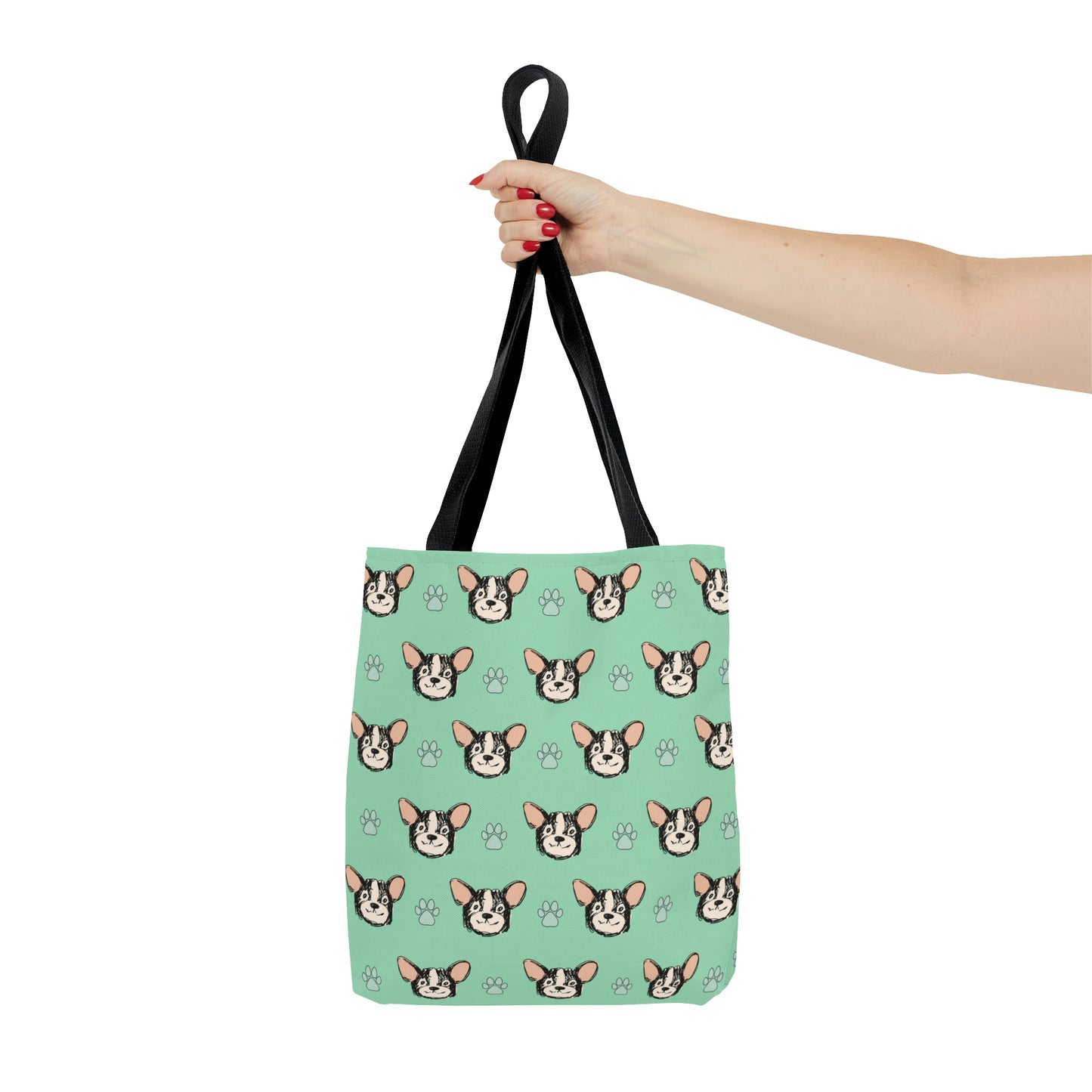 Cute Dog Faces with Paws Design Tote Bag (AOP)