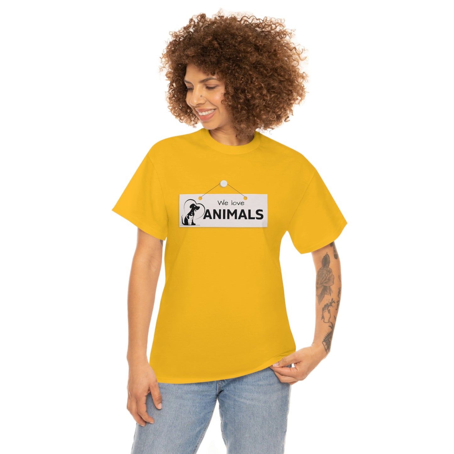 We love animals Logo plate design Graphic tee shirt