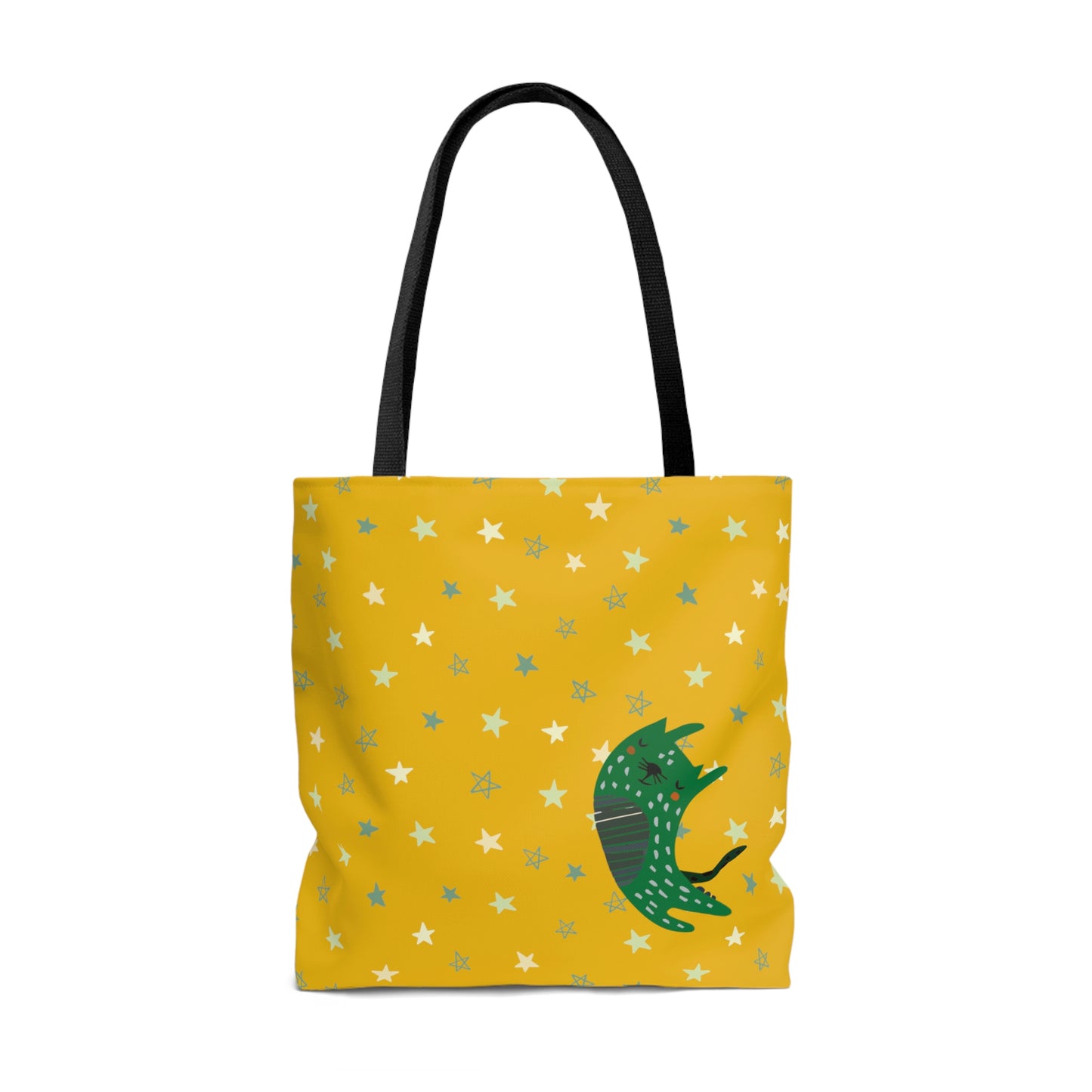 Colorful Cat with Stars design Tote Bag  (AOP)