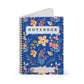 Flower with Lady bug's design (Blue) Spiral Notebook - Ruled Line 118 pages