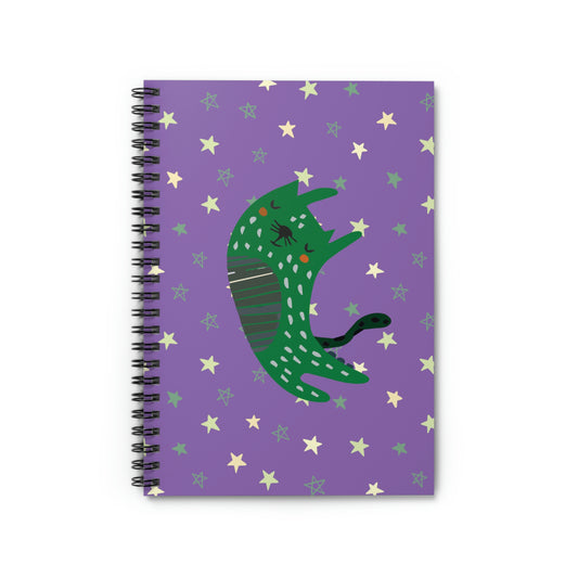 Colorful Cat with Stars design Spiral Notebook - Ruled Line