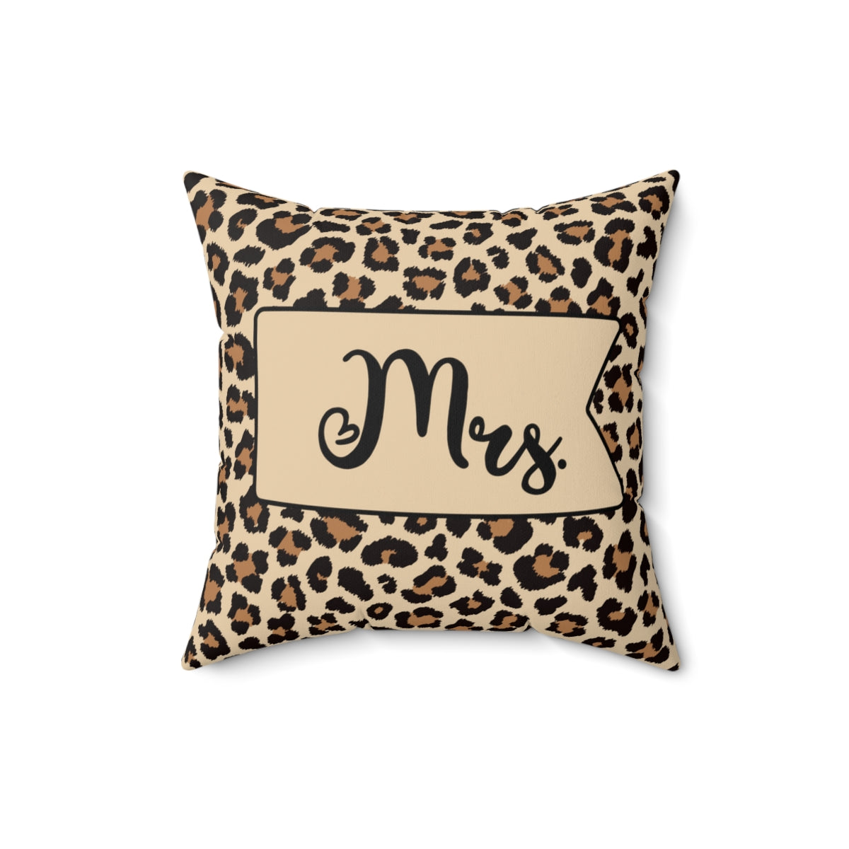 Mrs. Leopard print design Spun Polyester Square Pillow