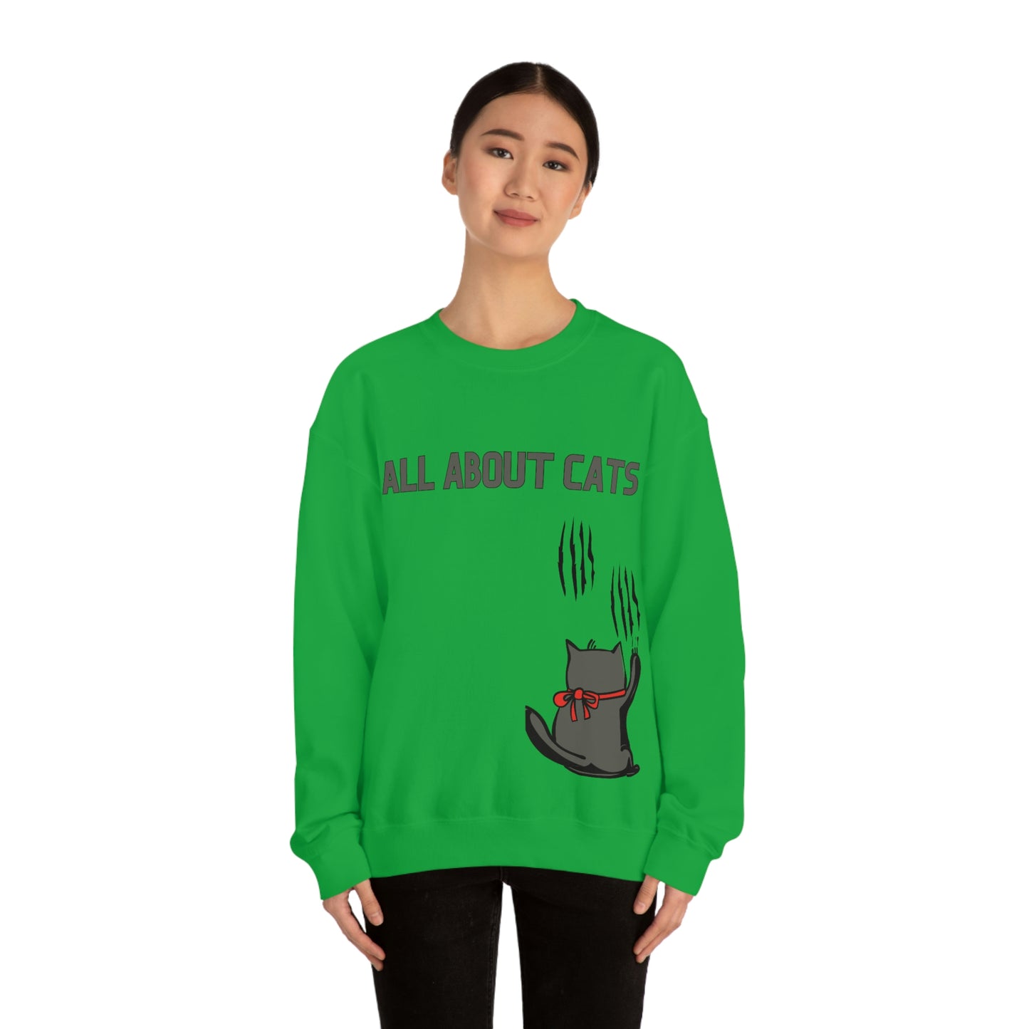 All About Cats Cat Scratches design Graphic Crewneck Sweatshirt