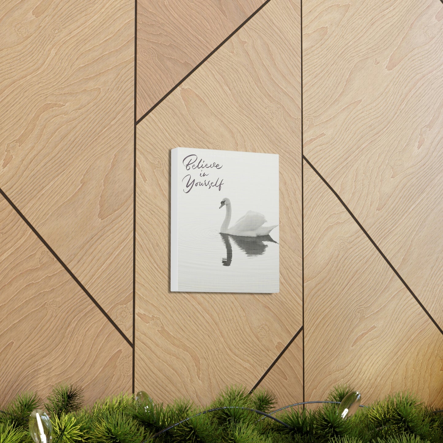 " Believe in yourself " Beautiful Swan design Canvas Gallery Wraps poster