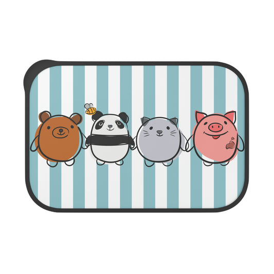 Animals Friends design Bento Box/Lunch Box  PLA  with Band and Utensils