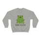 "Think Positive" Cute Frog design  Graphic Crewneck Sweatshirt