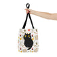 Chubby Cat with plants design Tote Bag  (AOP)