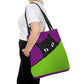 Black Cat Colorful Design Tote Bag  (AOP)