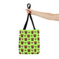 "Woof" Cute Dog Faces with Paws Design Tote Bag (AOP)