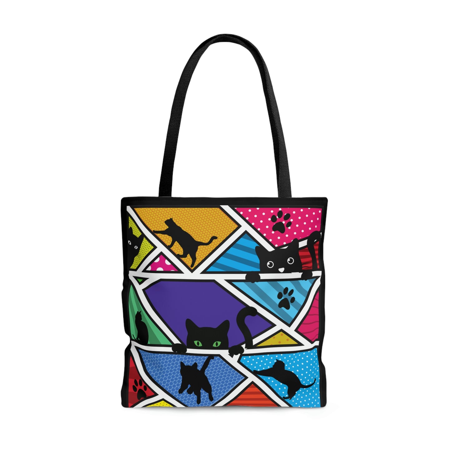 Colorful design Lots of Black Cats Tote Bag  (AOP)