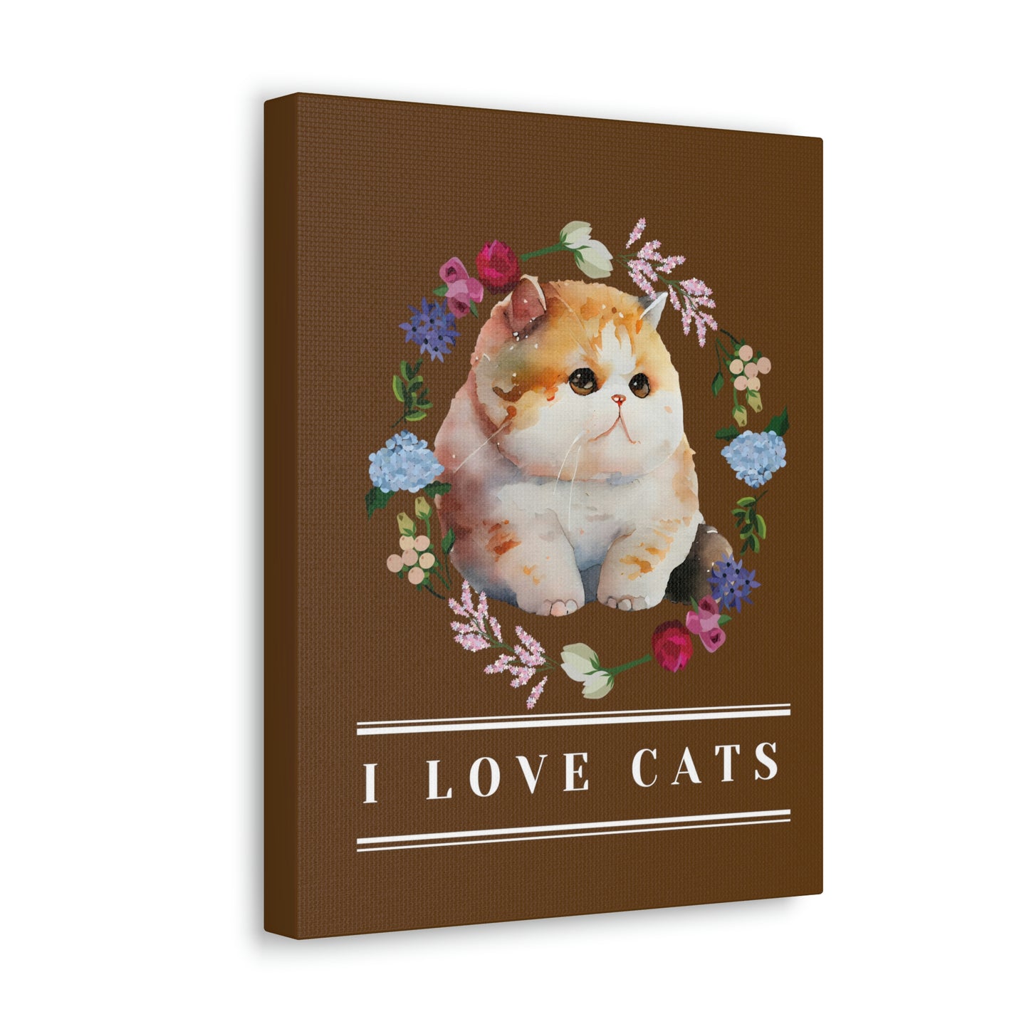 " I love cats " Chubby Cat design Canvas Gallery Wraps poster