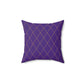 Purple Diamond pattern with Sleeping Cat Spun Polyester Square Indoor Pillow