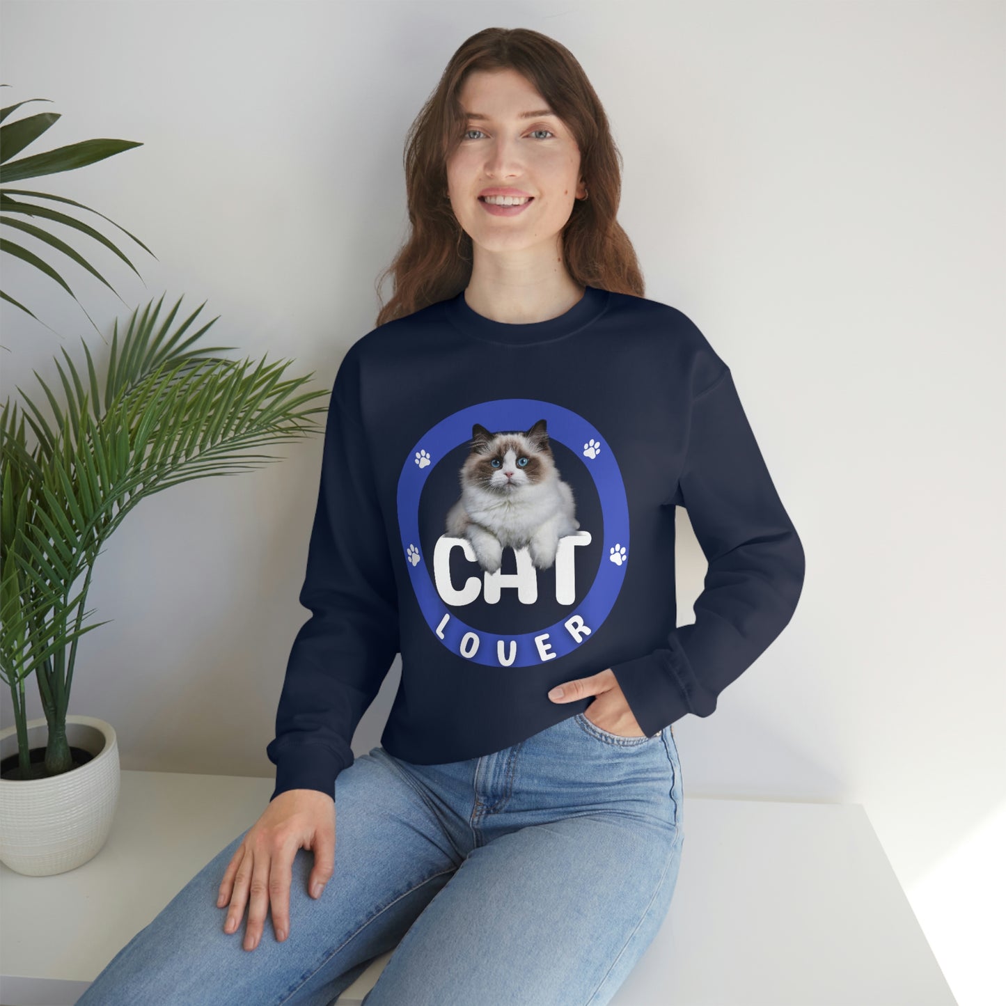 Gorgeous Cat "Cat Lover with Paws" Heavy Blend™ Crewneck Sweatshirt