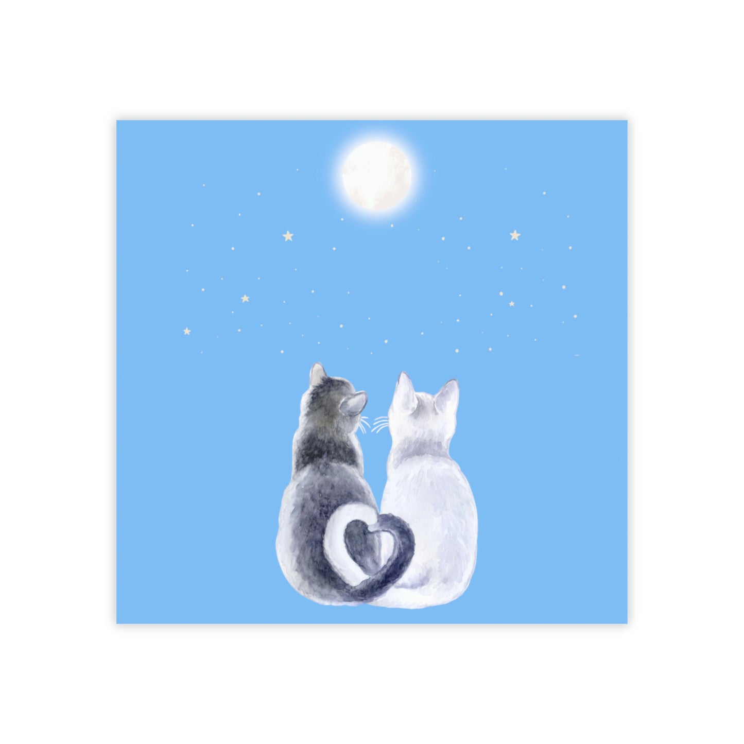 Two Cats with full Moon design Post-it® Note Pads